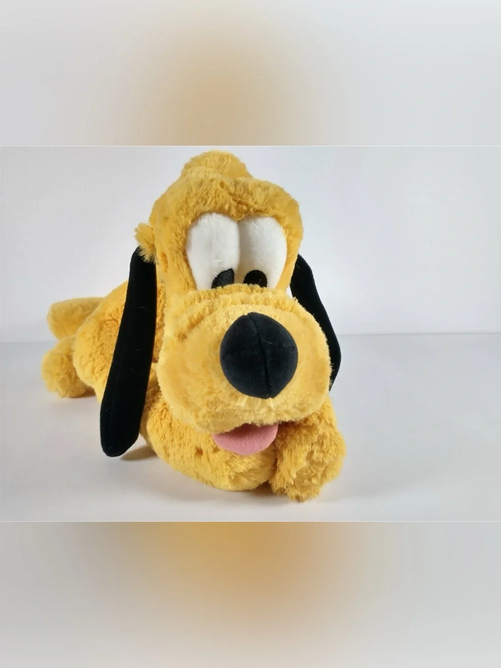Disney Plush Pluto Dog Toy in Yellow with Black Ears
